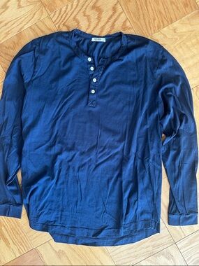 Buck Mason Navy Long-Sleeve Henley Shirt